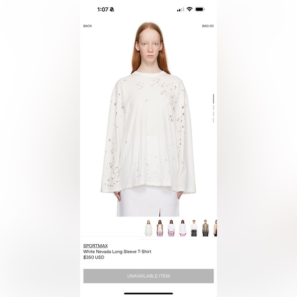 SPORTMAX white Nevada long sleeve tshirt - Picture 1 of 1